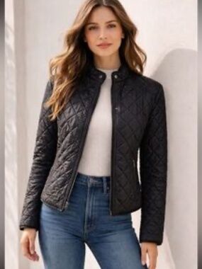 Banana Republic Black Quilted Jacket M